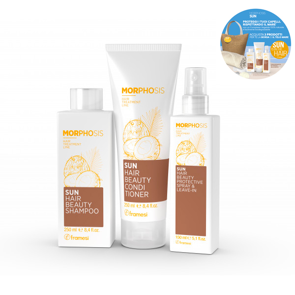Framesi Sun Hair Beauty Kit Shampoo 250 ml + Conditioner 250 ml + Spray Leave-In 150 ml + Telo mare OMAGGIO